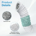 thumbnail image 3 of Uxcell 5 Inch Air Duct, 25Ft Length Dryer Vent Hose Flexible Aluminum Ducting for HVAC Include 2 Clamps, White, 3 of 7