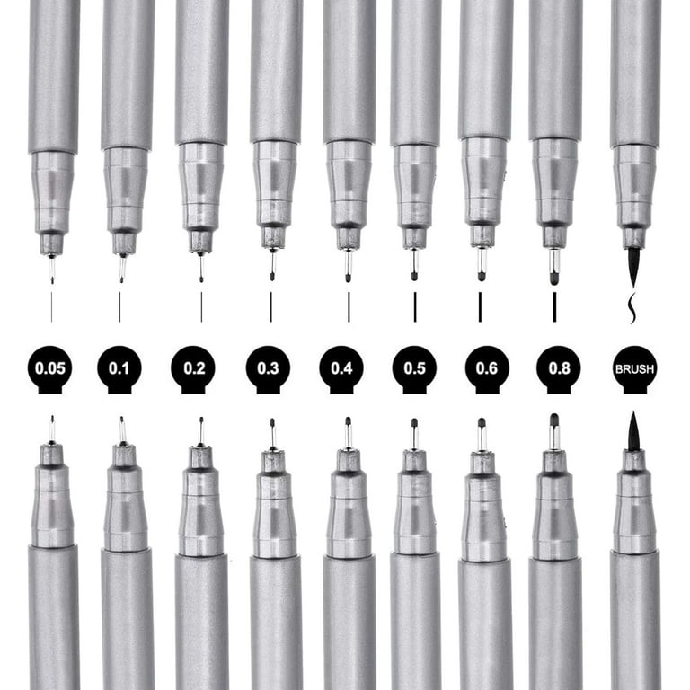 JOVITEC Black Pigment Fineliner Ink Micro Pens Waterproof Black Pen Set for  Art Sketching Writing, 18 Pieces 