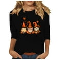 thumbnail image 3 of VKOYWKM Women Halloween Tops 3/4 Sleeve Cute Graphic T Shirts Loose Fit Crew Neck T-Shirts Halloween Costumes, 3 of 5