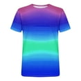 thumbnail image 5 of Wyobmus Mens Summer Striped Tops Casual Color Blocked Tshirt Short Sleeve Round Neck Workout Gym Tee Shirts M-3X A-Blue, 5 of 5