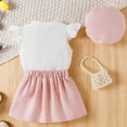 thumbnail image 6 of Staki Toddler Skirt Set Toddler Baby Girl Clothes Ruffle Top + Skirt Summer Dress Outfit Two Piece Set 9M 12M 18M Red,9-12 Months, 6 of 8