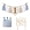 Blue, variant on 3 Pcs First Birthday Set, One High Chair Banner, Fabric Crown & One Cake Topper for Girls and Boys 1st Birthday Party Decorations