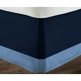 thumbnail image 3 of D.N.G. BEDDINGS 1 Piece Split Corner Two Tone Tailored Bed Skirt, California King Size 24 Inch Deep Pocket, 800 Thread Count, 100% Egyptian Cotton, Solid Navy/Medium Blue Color., 3 of 3
