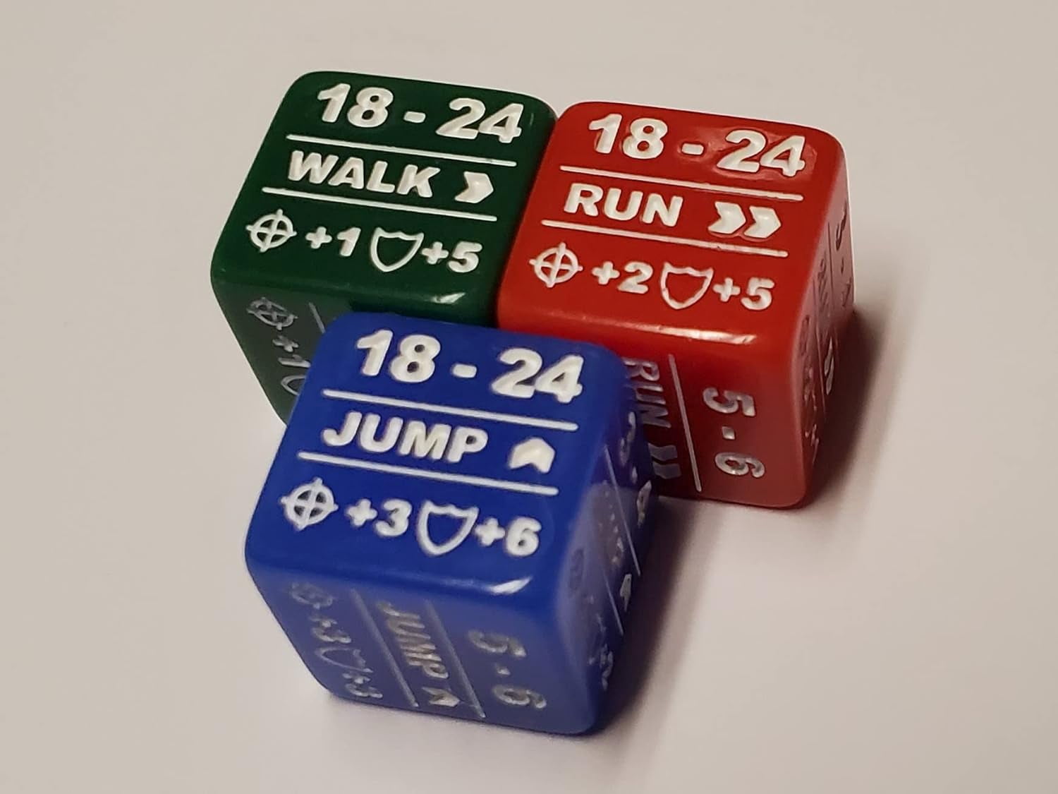 20x Battletech Stats Modifier Dice/Color Coded Walk Run Jump & Special Movement Dice