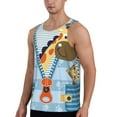 thumbnail image 2 of Gaeub Giraffe Come Out From Zipper Men's Athletic Tank Top, Workout Sleeveless Shirts, Running Tank Tops for Gym, Running, Training - Large, 2 of 9