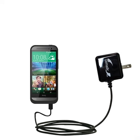 Gomadic Intelligent Compact AC Home Wall Charger suitable for the HTC Desire 626 / 626s - High output power with a convenient, foldable plug design -