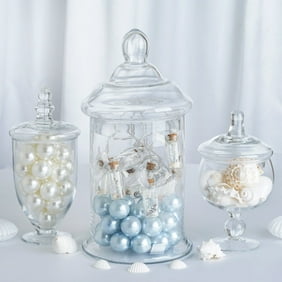 Efavormart 2 Pack Clear Glass Apothecary Jars Candy Buffet