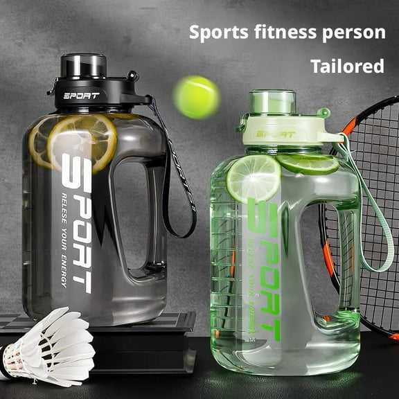 QHUDLV Large 85 OZ/ 2.5 L Water Bottle with Straw, Gym Water Bottle, Portable Handle, BPA Free, Eco-Friendly, Perfect for Sports and Fitness, Outdoor Sports