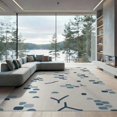 thumbnail image 2 of ODIKA 8'x10' Blue Teal Abstract Geometric Scattered Washable Area Rug Contemporary Minimalist Shapes Modern Durable, Non-Slip for Living Room, Under Sectional, Family, 2 of 7