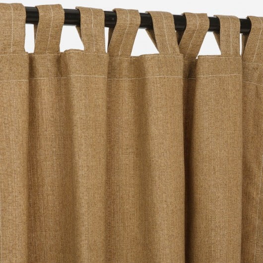 Sunbrella Linen Sesame Outdoor Curtain with Tabs 50 in. x 108 in.