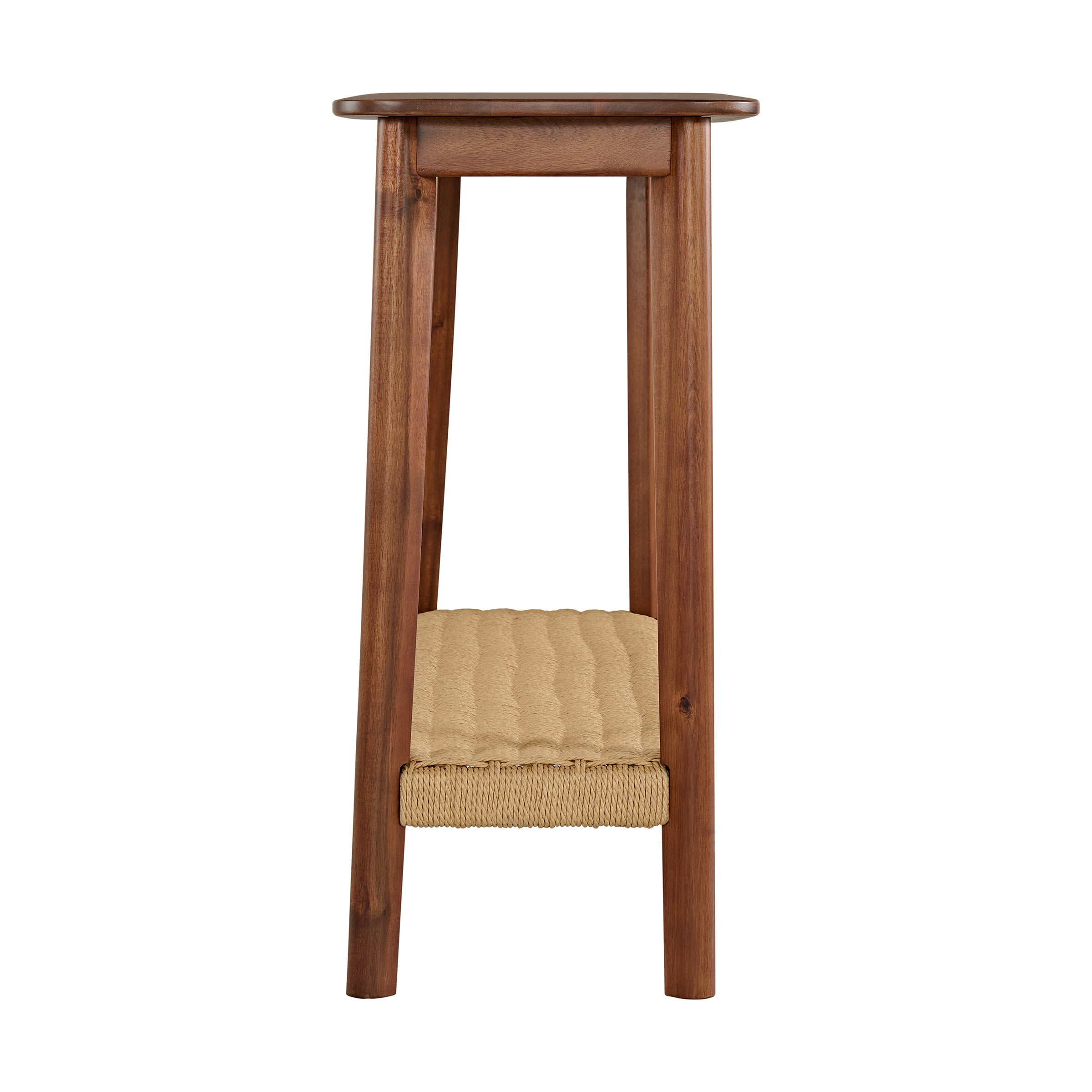 Alaterre Furniture Calais 48 in. Acacia Wood Console Table with Shelf, Modern Sofa Table, Warm Chestnut