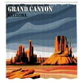 thumbnail image 3 of Ambesonne American Shower Curtain, Cartoon Grand Canyon, 69"Wx70"L, Blue Orange, 3 of 5