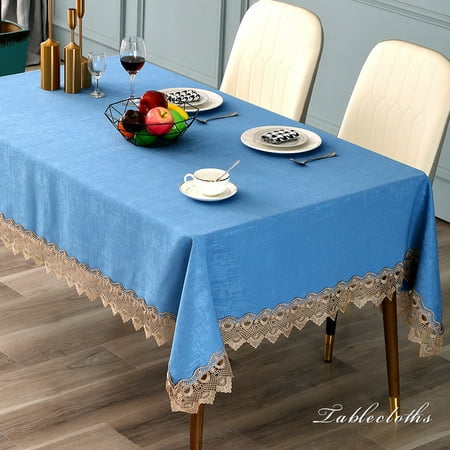 

Avamo Table Cloths Home Decor Tablecloths Covers Luxury Tablecloth Washable Rectangle Oil-Proof Decorative Dust-proof Blue 35 x 55 / 90cm*140cm