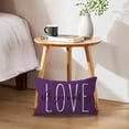 thumbnail image 5 of Decorative Lumbar Pillow Cases All You Need is Love Throw Pillow Covers 12x20 Valentine''s Day Decorations for Sofa/Couch/Porch (Purple), 5 of 5