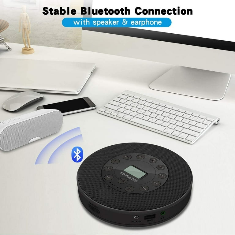 Rechargeable Portable Bluetooth CD Player, Lukasa Compact, 42 OFF