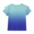 thumbnail image 4 of Dwellite Girls Ruffle Short Sleeve T Shirts Cute Little V Neck Tops for Kids Summer Casual Shirts 3-13 Years Blue 120, 4 of 6
