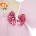 thumbnail image 6 of IBTOM CASTLE Toddler Baby Girls Tulle Tutu Dress Princess Flutter Sleeve Sequins Birthday Party Summer Beach Sundress with Headband 3-4 Years Pink, 6 of 8