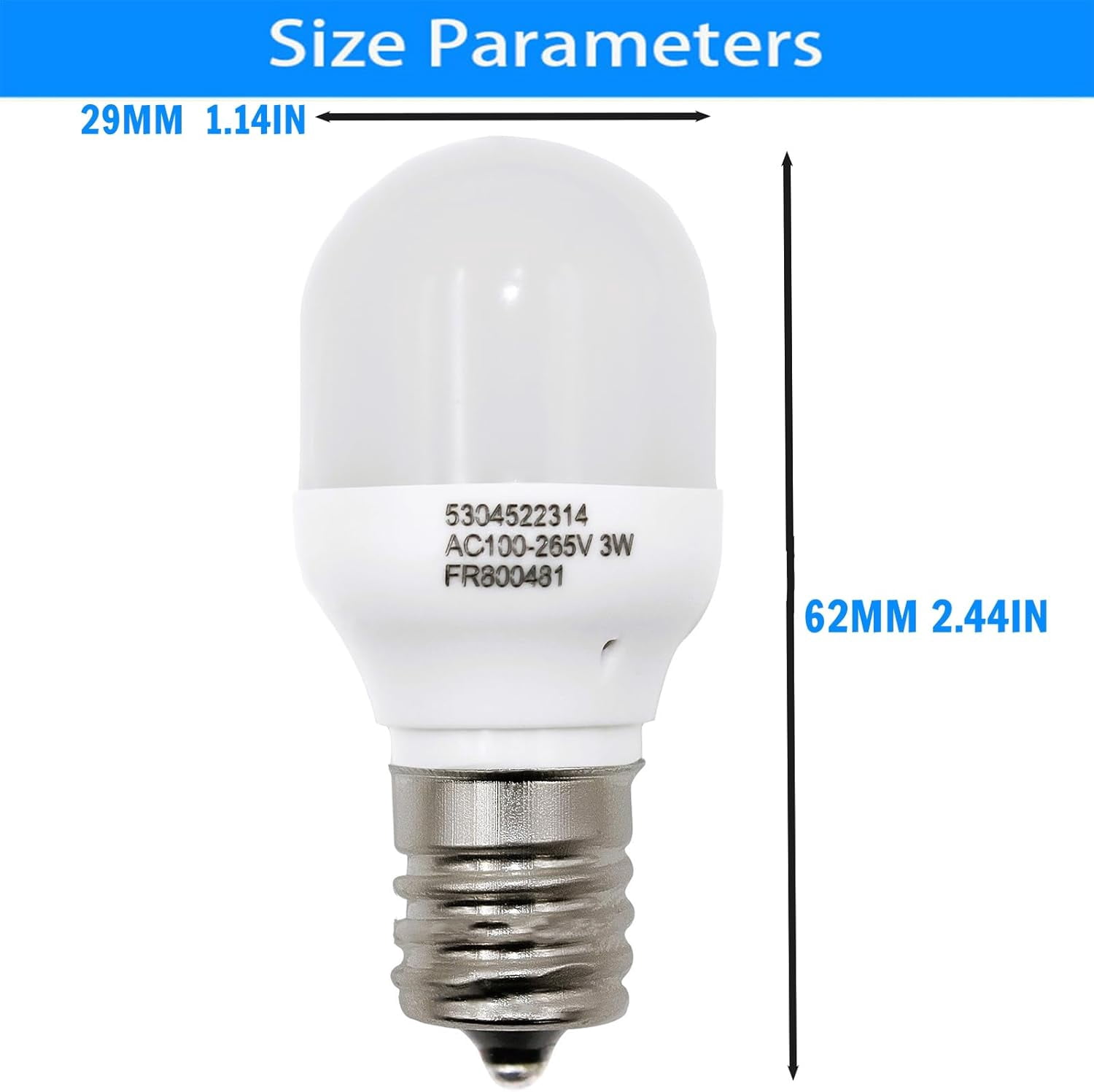 Aniceparthy NEW Refrigerator Appliance LED Light Bulb 3W for Whirlpool 5304522314 AC100-265V