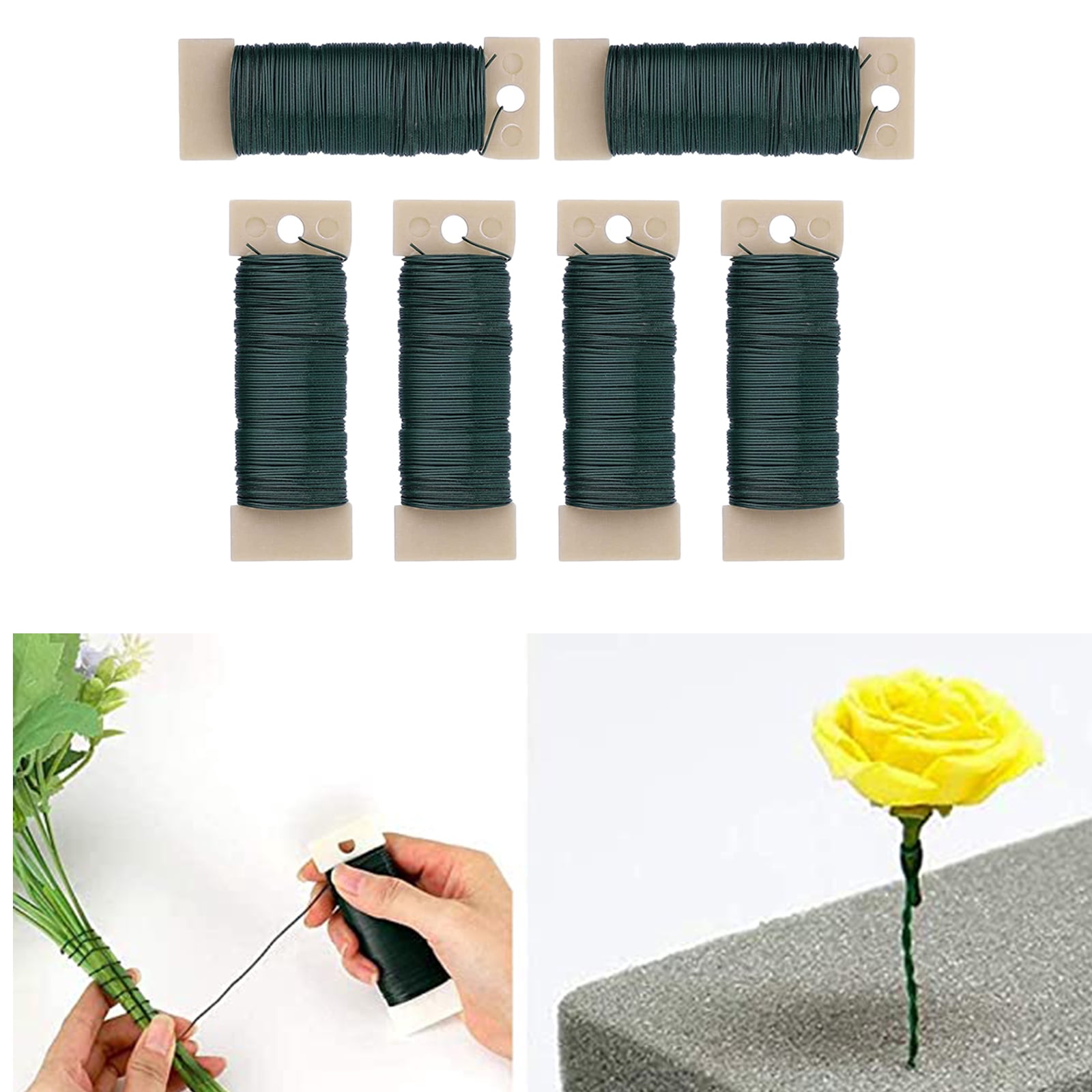 Green Reel Wire Lacquered Florist Rose Wire Roll Floristry Crafts Supplies