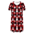 thumbnail image 5 of Wowcloth Woman's Christmas Homewear Pajama Dress, Casual Short Sleeve Loose Fit, Holiday-themed Sleepwear Robe for Festive Lounging and Home Relaxation, 5 of 8