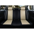thumbnail image 4 of Maidao Car Seat Covers Full Set for Cadillac for DeVille 1994-2005 Leather Compatible Airbag Water Resistant Front Rear Cushion Protector with Headrest and Pillow Black and Beige, 4 of 7