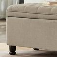 thumbnail image 3 of GZXS 44.5" Linen Fabric Tufted Button Storage Ottoman Bench, Modern Bed End Seat with Spacious Hidden Compartment, Easy to Assemble, 3 of 6