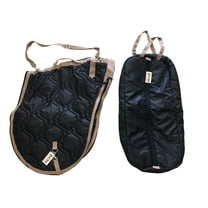 AJ Tack English Padded Saddle and Bridle Carrier Set Black
