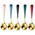 thumbnail image 1 of 5 cucharillas redondas de acero inoxidable para postre, helado y sandía., 1 of 7