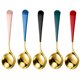 thumbnail image 1 of KAKOWELY 5 cucharillas redondas de acero inoxidable para postre, helado y sandía., 1 of 4