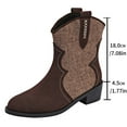 thumbnail image 5 of Babysbule Womens Shoes Women Fashion Embroidered Cowboy Riding Boots Casual Warm Middle Heels Middle Tube Short Boots Shoes, 5 of 9