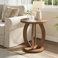 thumbnail image 3 of Tribesigns Farmhouse End Side Table, Large Sofa Side Table, Bedside Nightstand with 4 Curved Table Legs for Living Room, Bedroom, Easy Assembly, Brown, 3 of 18