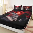 thumbnail image 4 of Homewish Vintage Samurai Landscape Bed Sheets,Red Son Maple Leaf Full Size Sheets,4pcs,1 Flat Sheet, 1 Fitted Sheet and 2 Pillowcases, 4 of 6