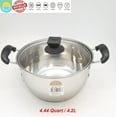thumbnail image 1 of Sunwealth stainless steel 4.44 quart induction Soup pot with glass lid 21.5x12cm, 1 of 5