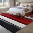 thumbnail image 5 of Red And Black Strip Area&nbsp;Rug 5x7ft Classic Modern Art Non-Slip&nbsp;Washable Square&nbsp;Rugs Soft Felt Indoor Floor Mat for Bedroom Kitchen Living Room Bathroom, 5 of 9