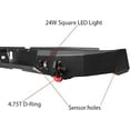 thumbnail image 4 of TIOYAR Steel Rear Bumper for 2014-2015-2016-2017-2018-2019-2020-2021 Toyota Tundra With Lights&D-Rings (Black Texture), 4 of 7