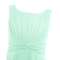 thumbnail image 4 of Yartina Kids Flower Girl Wedding Ball Gown Sleeveless Ruched Chiffon Pageant Party Princess Dress Mint Green 10, 4 of 7