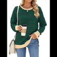 thumbnail image 1 of Sudadera Oversize para Mujer, Verano 2025, Cuello Redondo, Rayas, Larga, Aberturas Laterales, Sudaderas con Capucha Y2K Verde y Azul XXL, 1 of 10