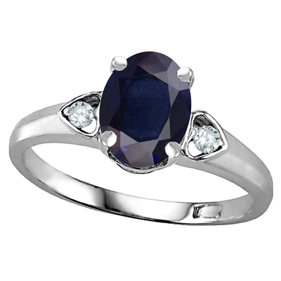 Star K � Oval 8x6 Genuine Black Sapphire Love Promise Ring