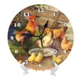 thumbnail image 2 of Reloj de pared vintage con gallo y gallinas, silencioso, de 10 pulgadas, estilo rústico retro, decorativo para sala de estar, cocina, hogar, baño y dormitorio, 2 of 7