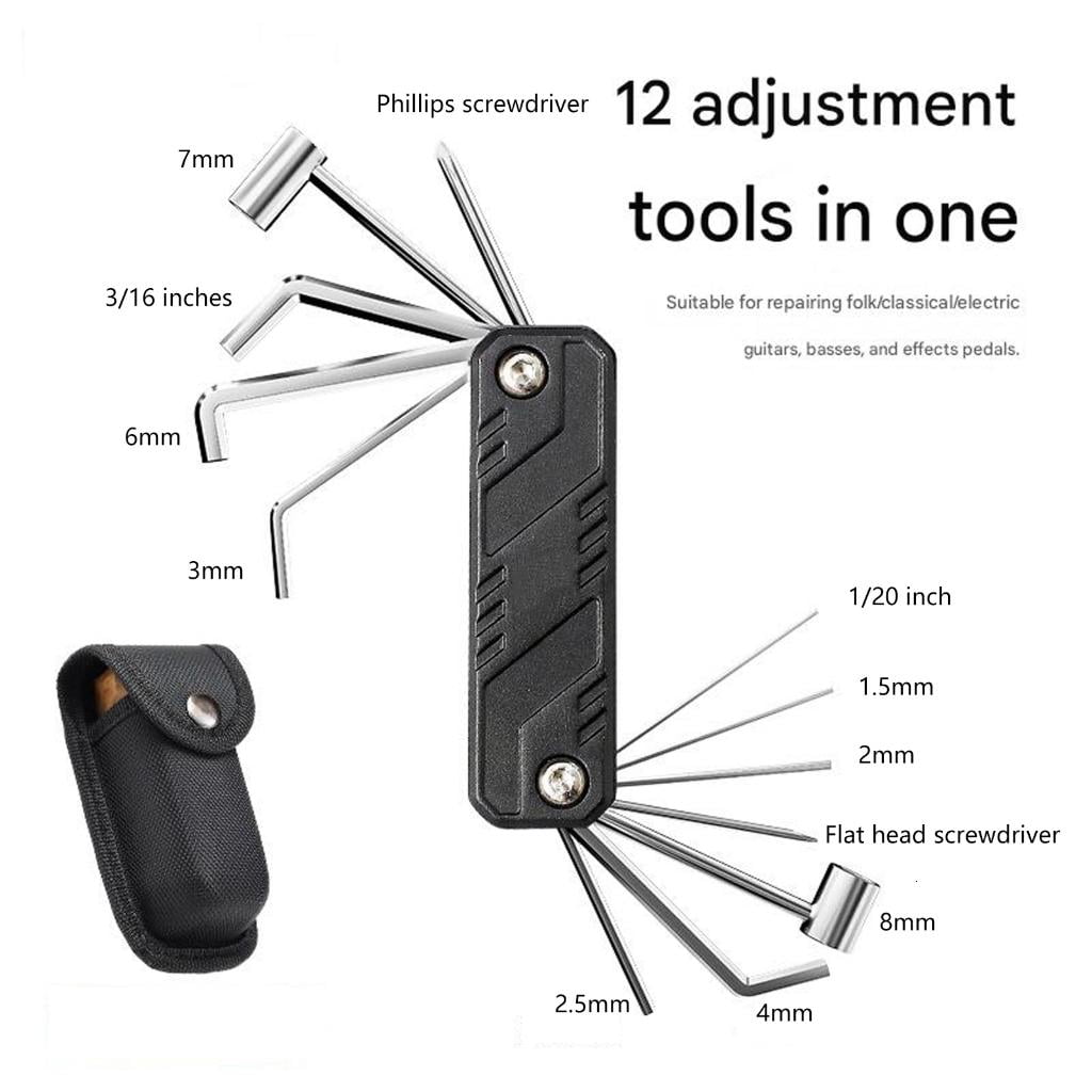 Yihuala Guitar Tool With Built in Hexagon Wrench Hexagon Screwdriver For Guitar Bass Repair And Daily Maintenance