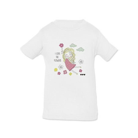 

Girl Loves Flowers. T-Shirt Infant -Image by Shutterstock 6 Months