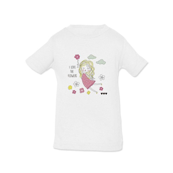 Girl Loves Flowers. T-Shirt Infant -Image by Shutterstock, 12 Months