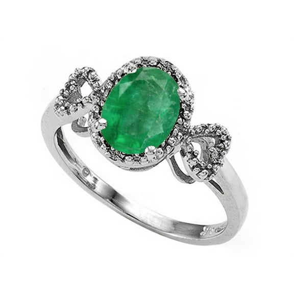 Tommaso Design� Oval 8x6mm Genuine Emerald Ring