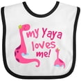 thumbnail image 3 of Inktastic My Yaya Loves Me Granddaughter Dinosaur Girls Baby Bib, 3 of 4