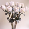 thumbnail image 5 of Artificial Rose Flowers Realistic Silk Burnt Edge Vintage Rose with Long Stem for Home Bridal Wedding Party Floral Bouquets Decoration (Pcs, White), 5 of 5