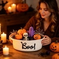 thumbnail image 4 of SUYOLL Halloween Woven Storage Basket with Boo Letter Print, Oval Basket with Handles, Trick or Treat Candy Bowl for Halloween Party Tabletop Home Decoration, 4 of 4
