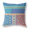 thumbnail image 1 of HomeRoots 410968 26 Po Patch Bleu et Orange Coussin à Fermeture Éclair Intérieure et Extérieure, 1 of 1