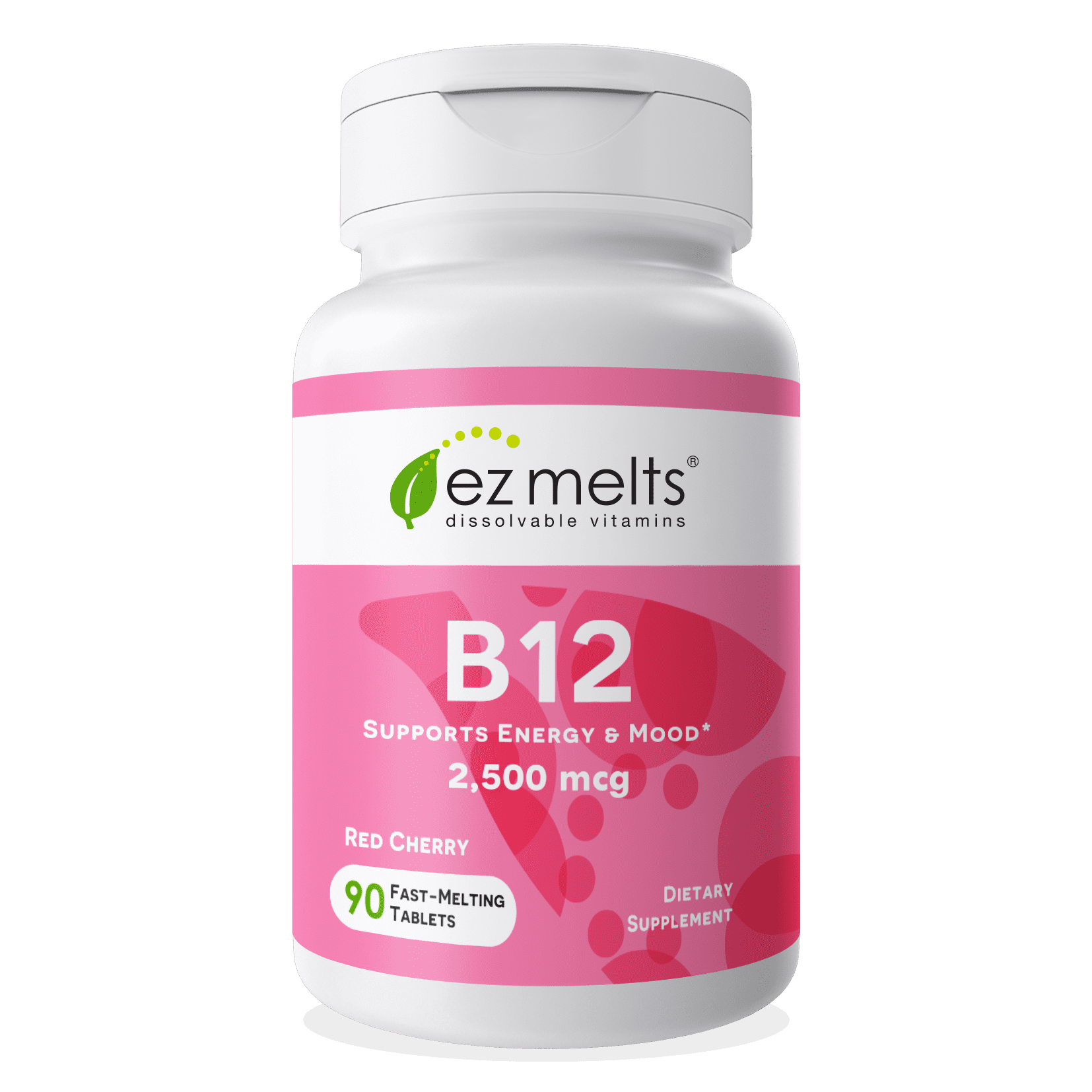 EZ Melts Vitamin B12 as Methylcobalamin 2,500 mcg Vegan, Zero Sugar, 90
