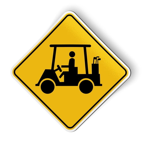 Golf Cart Crossing - 5" Magnet for Car Locker Refrigerator