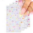 thumbnail image 1 of Adhesivos para uñas Haiidoak con estampado floral en 5D, 4 hojas, 1 of 6